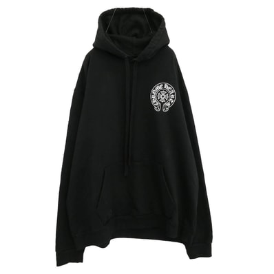 CHROME HEARTS クロムハーツ(原本無) パーカー SWTSHRT PLVR LTD ホースシュー バック プリント プルオーバー パーカー ブラック系 XL【中古】