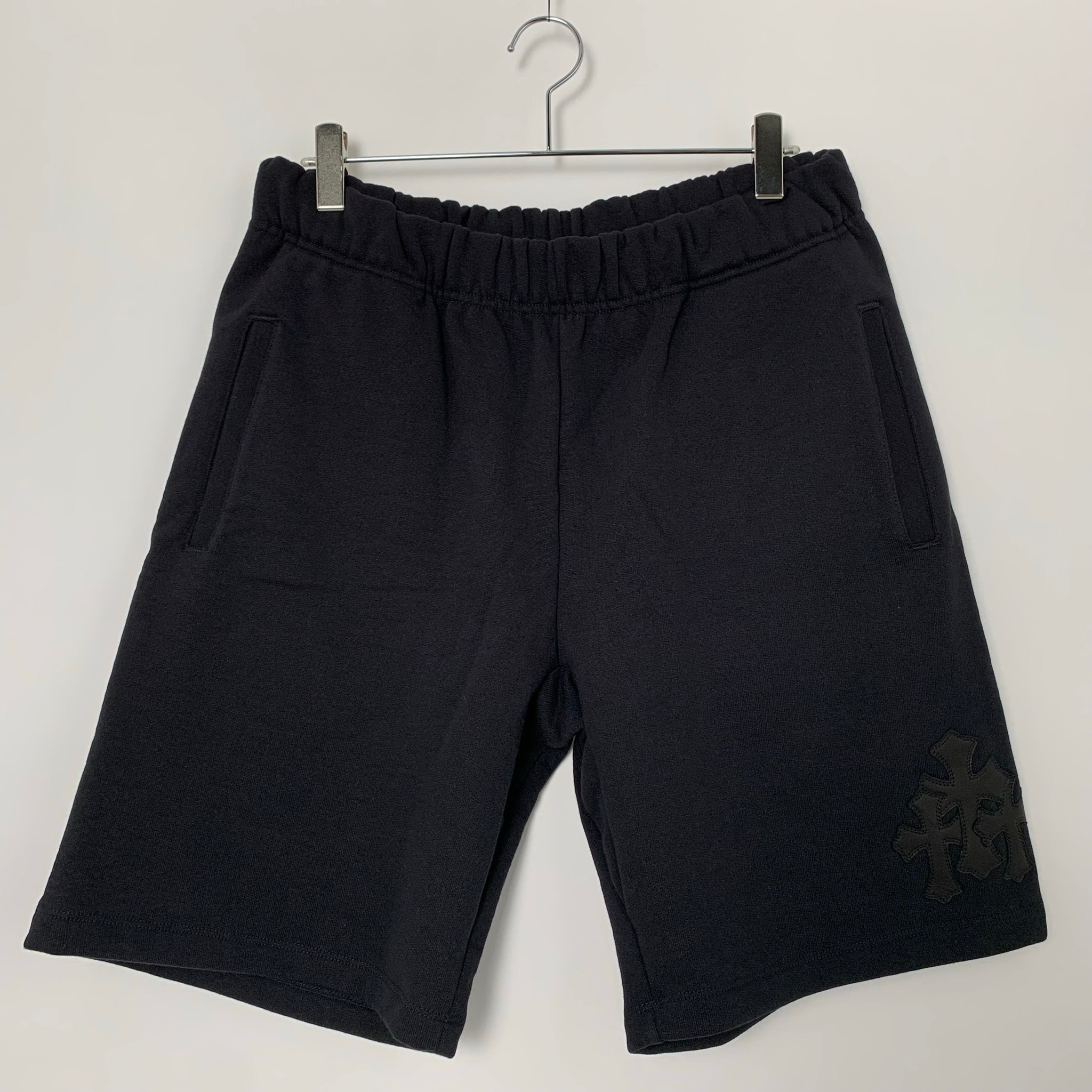 Chrome Hearts Y Not Cross Patch Sweat Half Pants "Black"