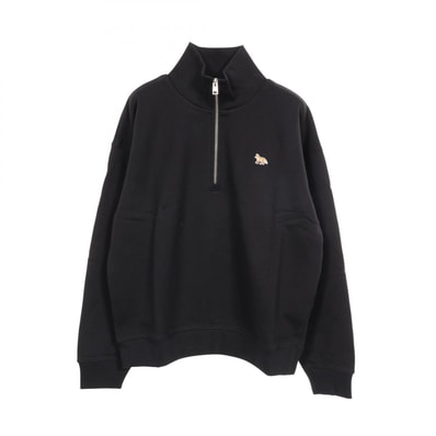 メゾンキツネ MAISON KITSUNE BABY FOX HALF ZIPPED SWEATSHIRT スウェット 衣料品 トップス コットン レディース ブラック系 PW00308KM0341P199M 【新品】