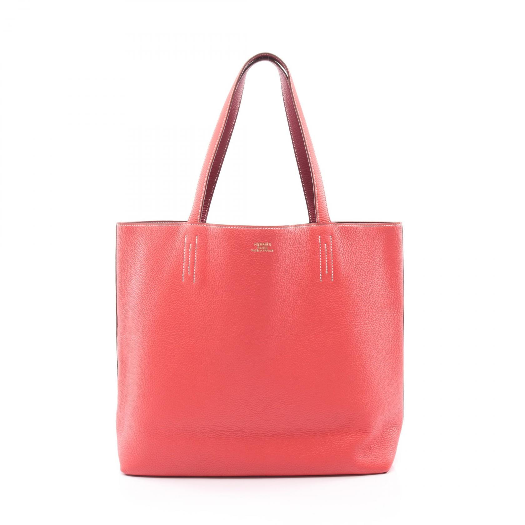 エルメス HERMES ドゥブルセンス45 トートバッグ バッグ レザー トリヨンクレマンス トリヨンクレマンス ブーゲンビリア レディース ピンク系 / ボルドー系 【中古】