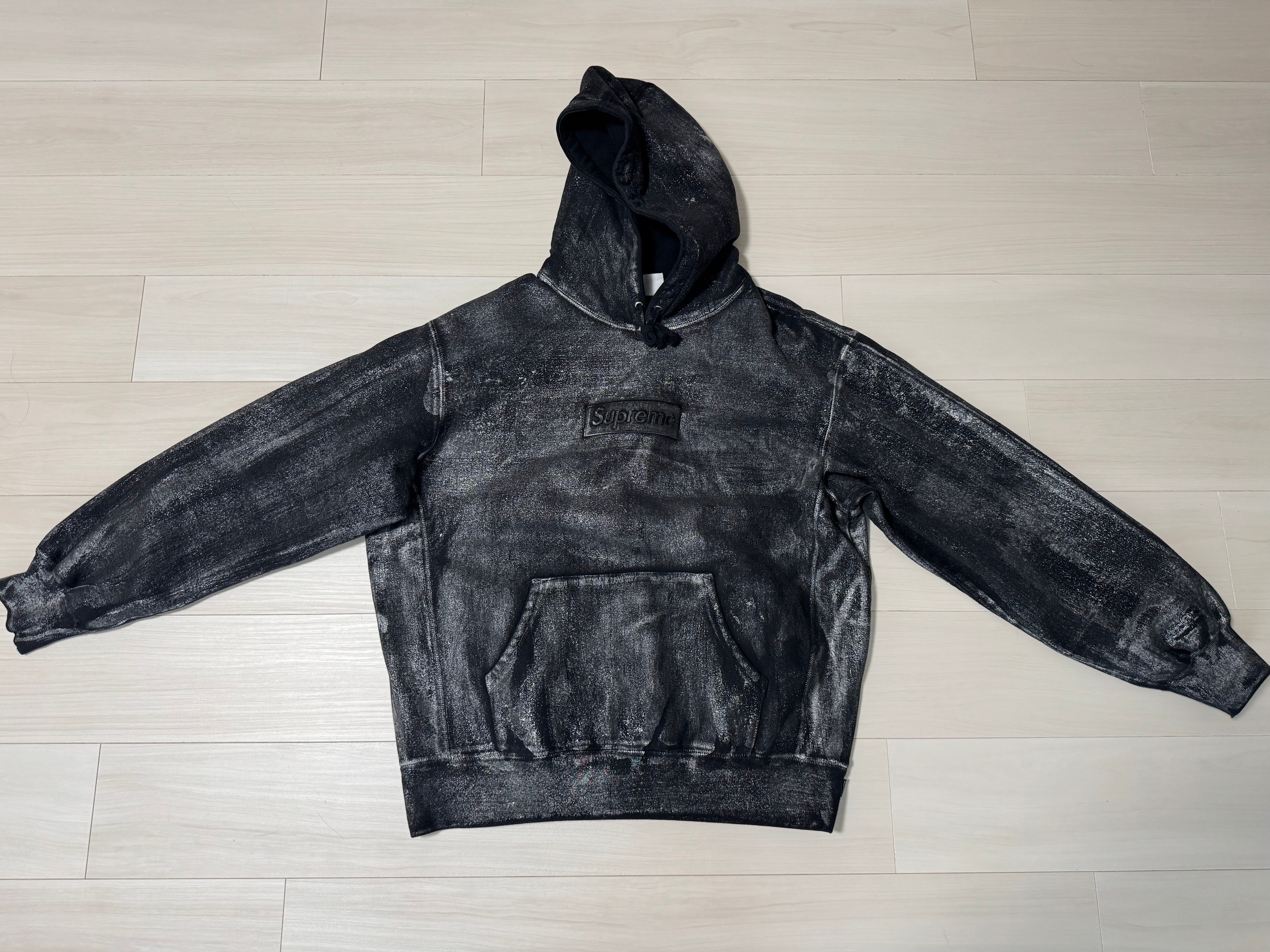 Supreme x MM6 Maison Margiela Foil Box Logo Hooded Sweatshirt "Black"