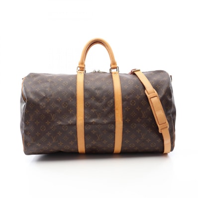 ルイ・ヴィトン LOUIS VUITTON キーポル バンドリエール55 2WAY ボストンバッグ バッグ PVCコーティングキャンバス レザー モノグラム メンズ レディース ブラウン系 M41414 【中古】
