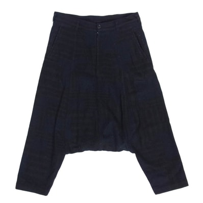 COMME des GARCONS コムデギャルソン パンツ OD-P003 総柄 ウール サルエル ショート ハーフ パンツ ブラック系 S【中古】
