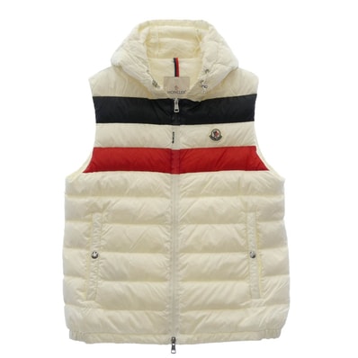 MONCLER モンクレール ベスト F10911A1140 C0453 モンクレールジャパンタグ TIMOTHE GILET ワッペン フーデッド ダウンベスト ホワイト系 3【中古】