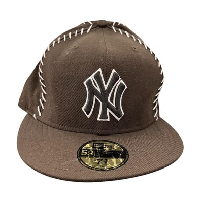 186001 現状品 NEW ERA ニューエラ キャップ 7 1/2 ブラウン 59FIFTY ユニセックス