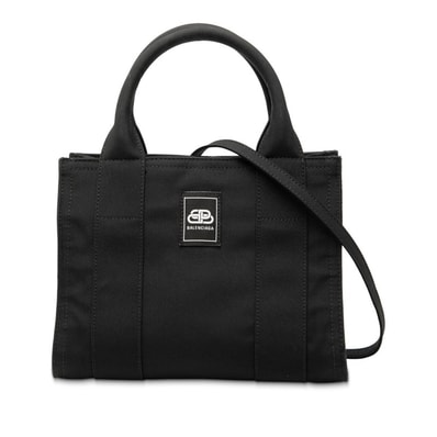 バレンシアガ トレードXS ハンドバッグ ショルダーバッグ 2WAY 620882 ブラック キャンバス レディース BALENCIAGA 【中古】