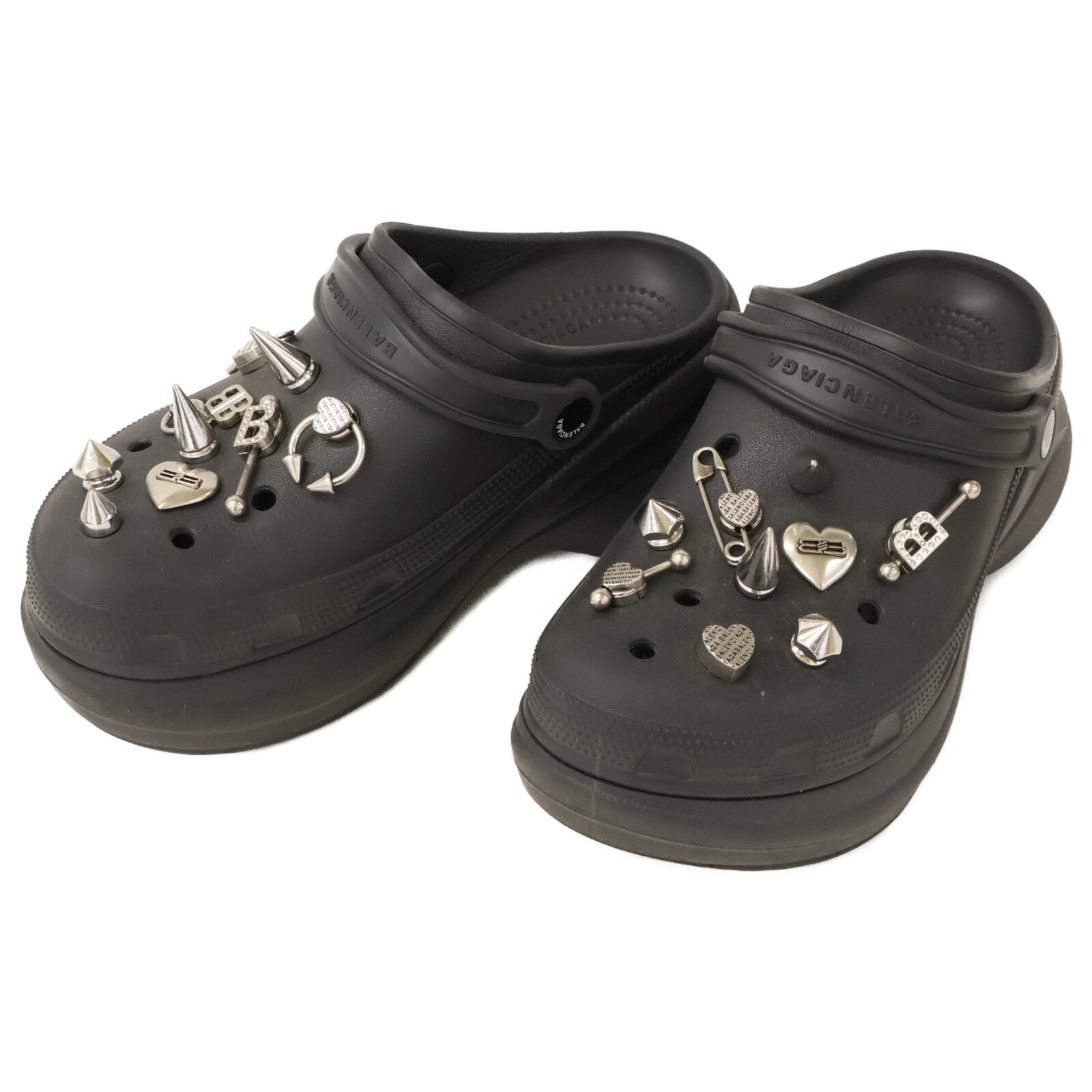 バレンシアガ xCROCS クロックス メタルジビッツ ミュール 37