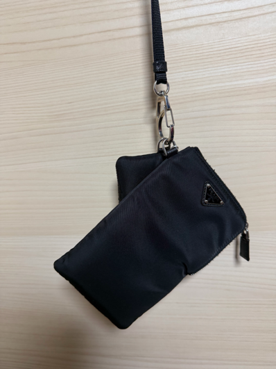 PRADA Two Re Nylon Pouches "Black"