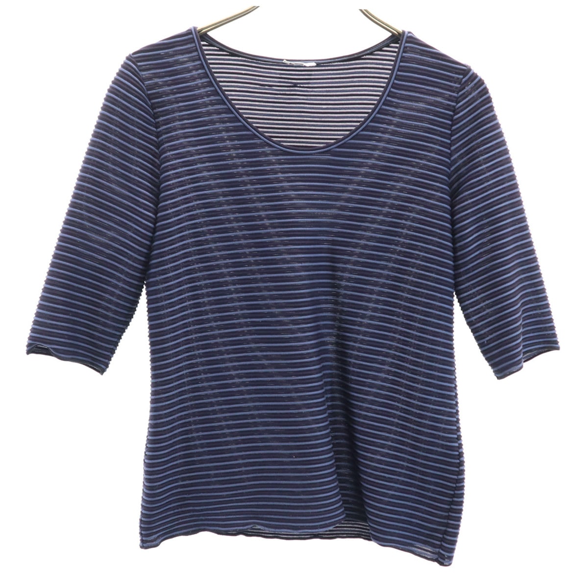 ARMANI アルマーニ ボーダー柄 半袖 カットソー 38 ネイビー COLLEZIONI