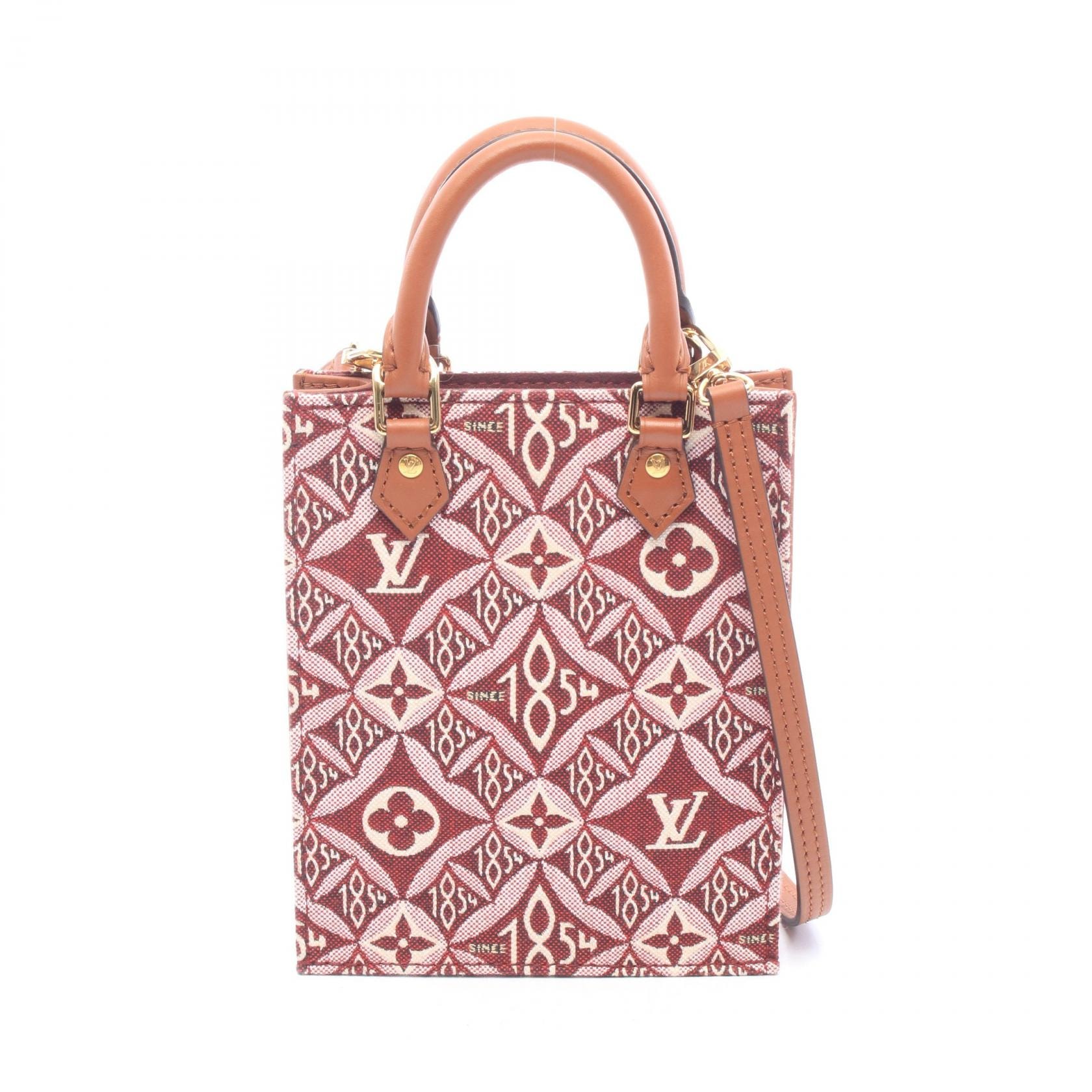 ルイ・ヴィトン LOUIS VUITTON プティット サックプラ Since 1854 2WAY ハンドバッグ バッグ キャンバス レザー モノグラムジャガード ボルドー レディース ボルドー系 / ブラウン系 M69846 【中古】