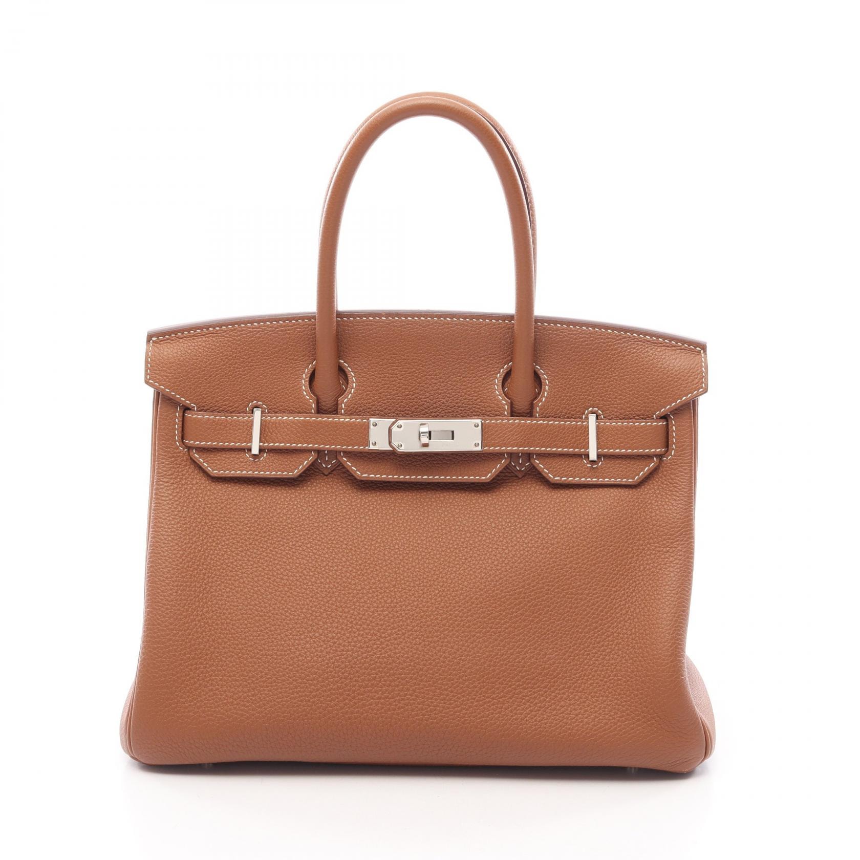 エルメス HERMES バーキン30 ゴールド ハンドバッグ バッグ トゴ トゴ C刻印(2018年製造) レディース ブラウン系 【中古】
