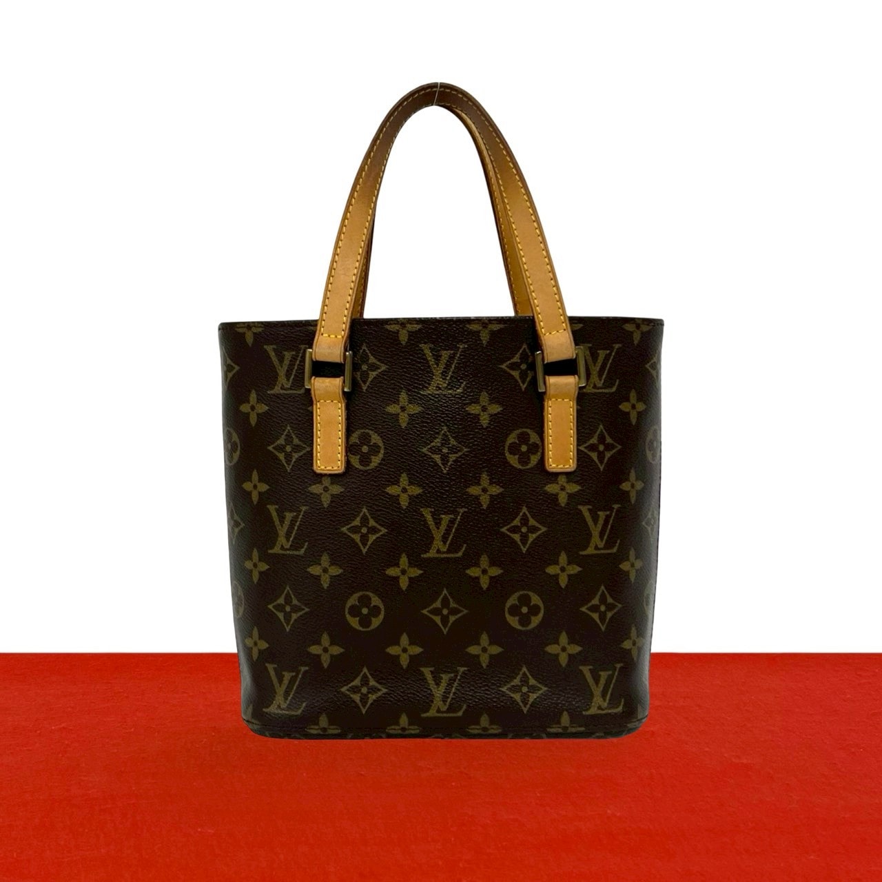 LOUIS VUITTON ルイヴィトン ヴァヴァン PM モノグラム レザー PVC ハンドバッグ ブラウン
 15566