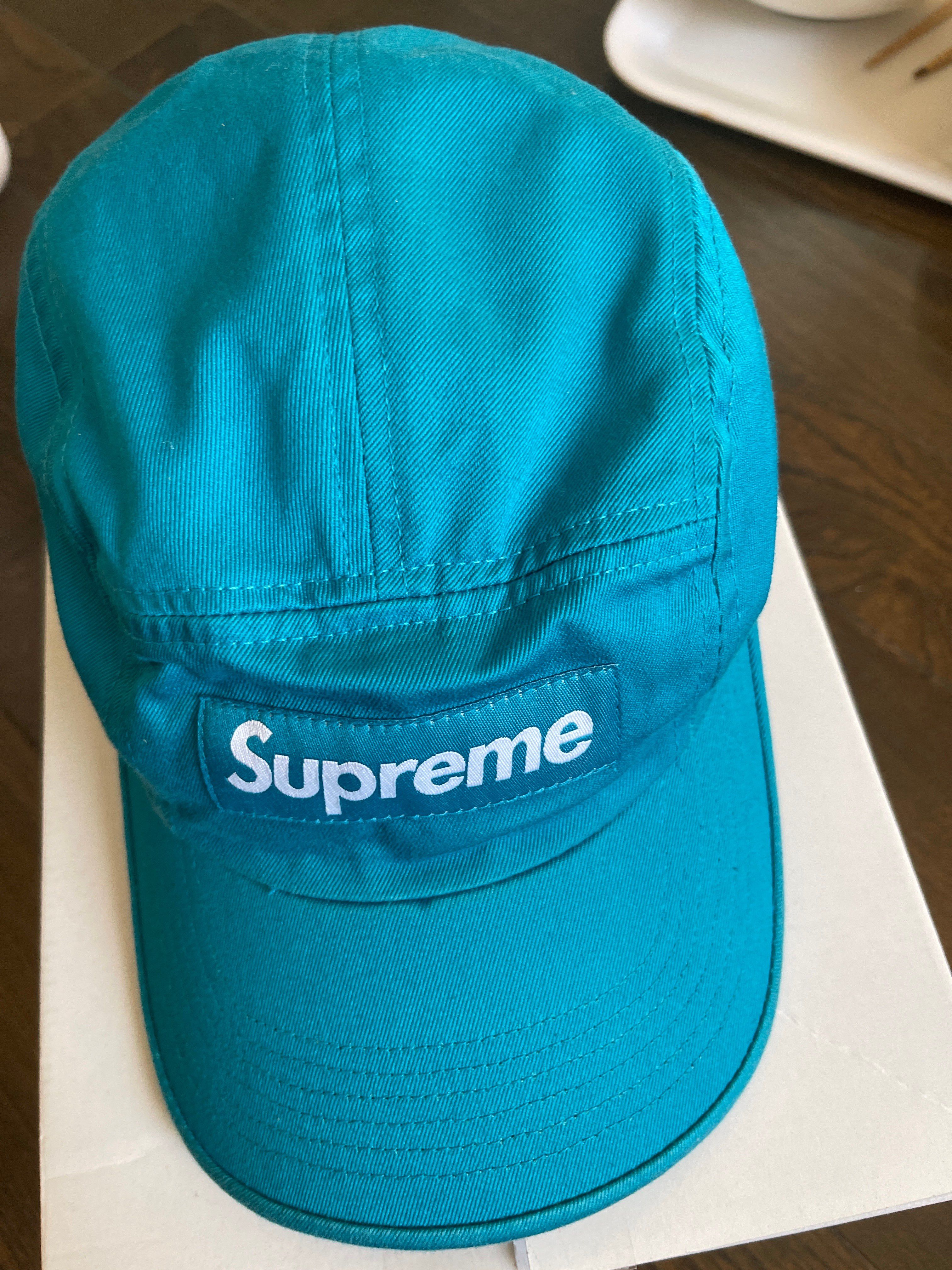 Supreme Washed Chino Twill Camp Cap "Teal"(22SS)