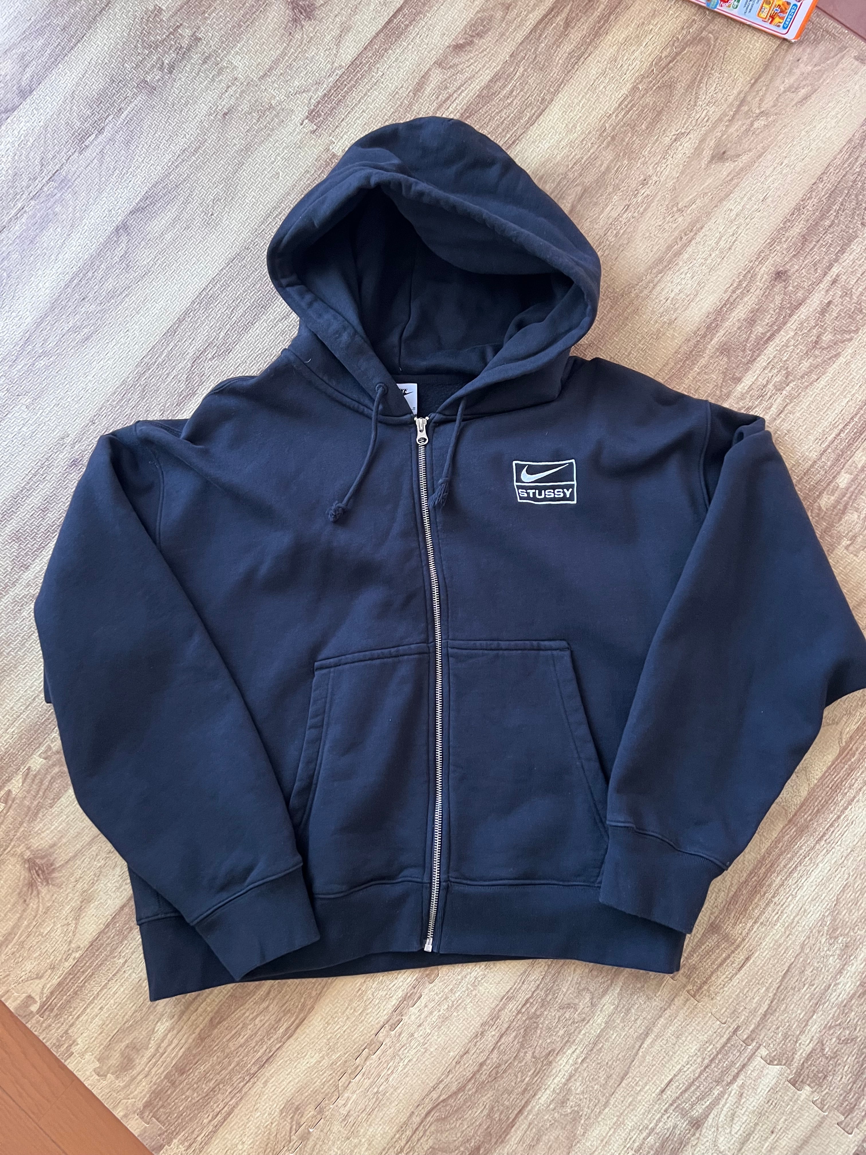 Stussy x Nike Stone Washed Fleece Zip Hoodie "Black" (US Size) FJ9175-010 