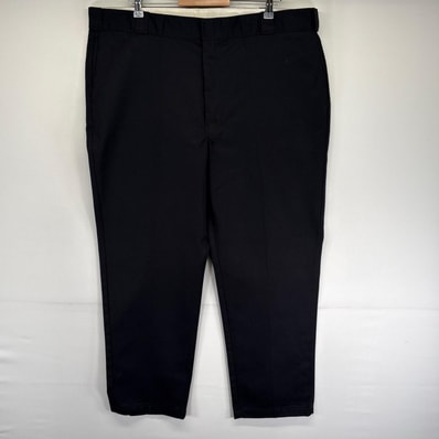 古着 ディッキーズ Dickies パンツ ワンポイントロゴ 大きいサイズ ジッパーフライ w44 L30 ブラック系 メンズ