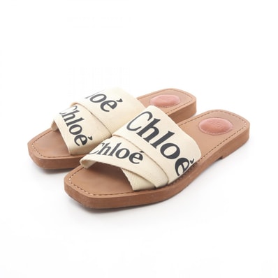クロエ Chloe Woody サンダル 靴 キャンバス レディース ベージュ系 / ブラウン系 【中古】