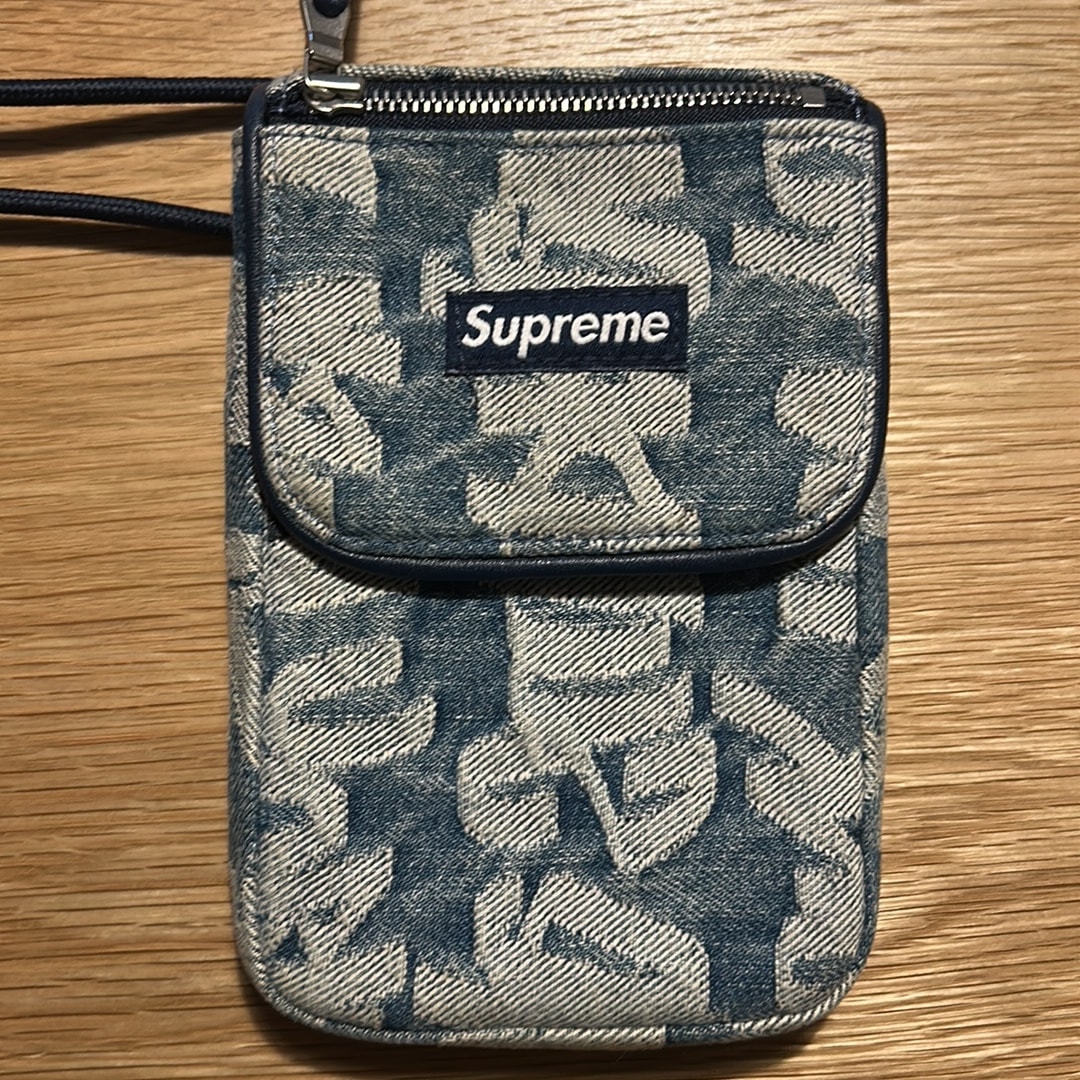Supreme Fat Tip Jacquard Denim Neck Pouch "Blue"