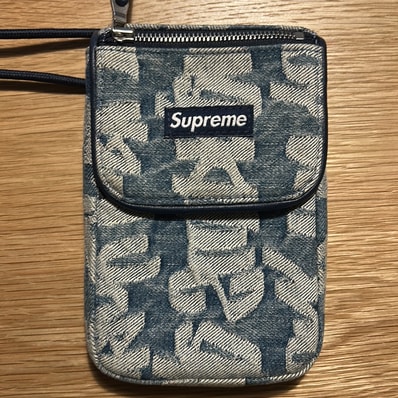 Supreme Fat Tip Jacquard Denim Neck Pouch "Blue"