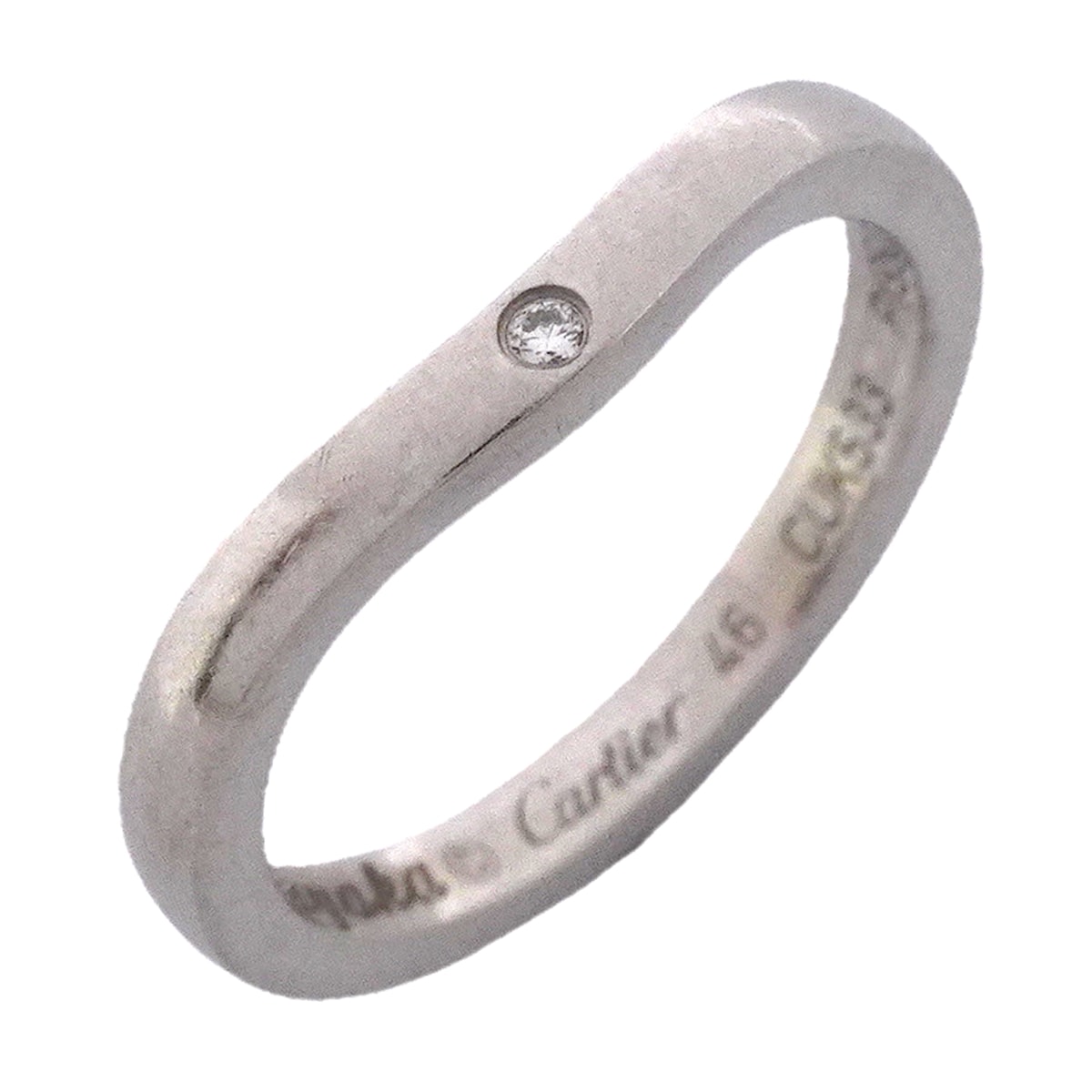 【6jkb0122】カルティエ リング バレリーナ 3PD Pt950 プラチナ ダイヤモンド #46【中古】レディース