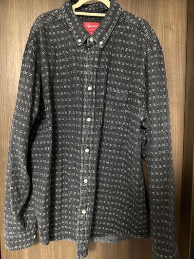 Supreme Jacquard Logos Denim Shirt "Black"