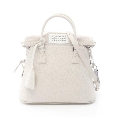 メゾン マルジェラ Maison Margiela 5AC ミニバッグ 2WAY ハンドバッグ バッグ レザー レディース ホワイト系 S56WG0082P4455H9677 【中古】