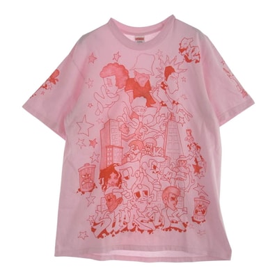 Supreme シュプリーム Tシャツ 23AW Downtown Tee ダウンタウン グラフィック プリント 半袖 クルーネック Tシャツ ピンク系 L【中古】