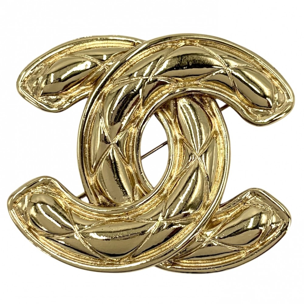 CHANEL シャネル ブローチ マトラッセ ココマーク アクセサリー ヴィンテージ GP    ゴールド レディース 約35.2g【中古品】