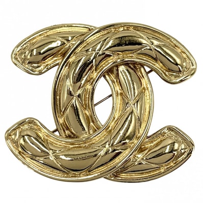 CHANEL シャネル ブローチ マトラッセ ココマーク アクセサリー ヴィンテージ GP ゴールド レディース 約35.2g【中古品】