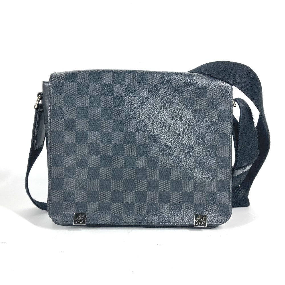 ルイヴィトン LOUIS VUITTON ディストリクト PM NM N41028 ダミエグラフィット 斜め掛け カバン フラップ ショルダーバッグ ダミエグラフィットキャンバス ブラック