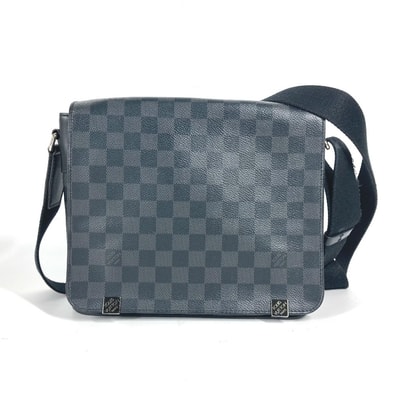 ルイヴィトン LOUIS VUITTON ディストリクト PM NM N41028 ダミエグラフィット 斜め掛け カバン フラップ ショルダーバッグ ダミエグラフィットキャンバス ブラック
