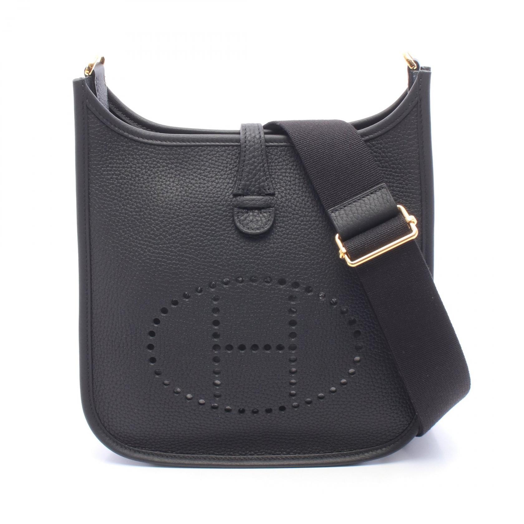 エルメス HERMES エヴリン23 ショルダーバッグ バッグ レザー トリヨンクレマンス トリヨンクレマンス ブラック(エルメス) レディース ブラック系 【中古】