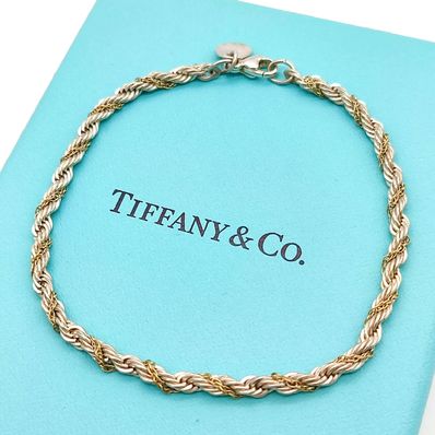 Tiffany ティファニー ツイストチェーンブレスレット K18×925