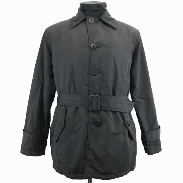 ラルフローレン★裏地キルティング/中綿ナイロンコート/アウター【11号/Women's size-L/黒】ウエストベルト/RALPH LAUREN◆BC136W