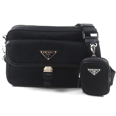 PRADA Re-Nylon And Saffiano Leather Shoulder Bag "Black"