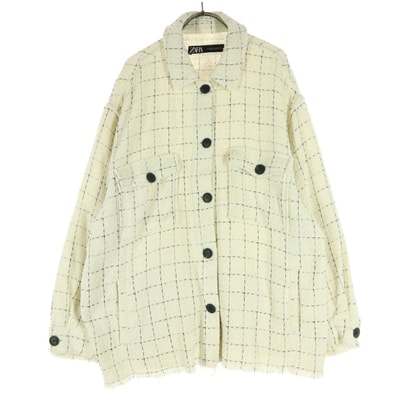 ZARA ザラ 長袖 シャツジャケット XL アイボリー