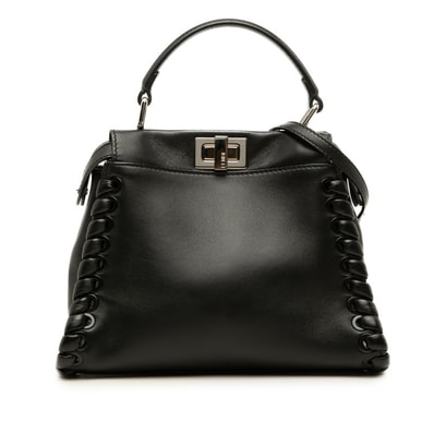 フェンディ ピーカブー ミニ ハンドバッグ ショルダーバッグ 2WAY 8BN244 ブラック レザー レディース FENDI 中古