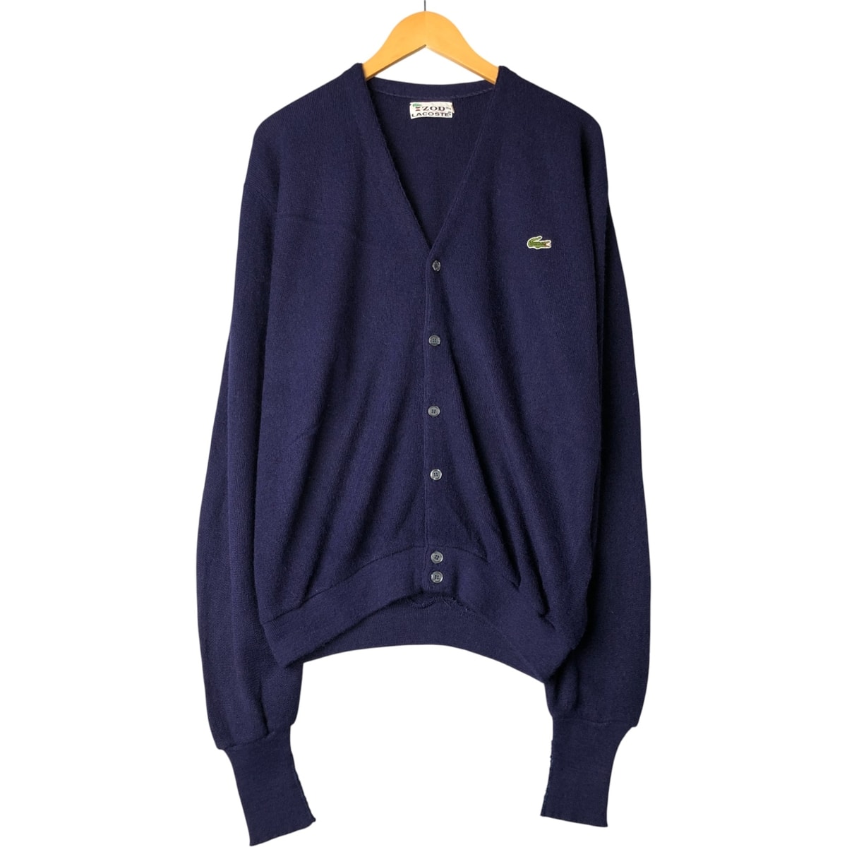 古着 70年代 ラコステ LACOSTE IZOD アクリルニットカーディガン メンズXL相当 ヴィンテージ/eaa595840
