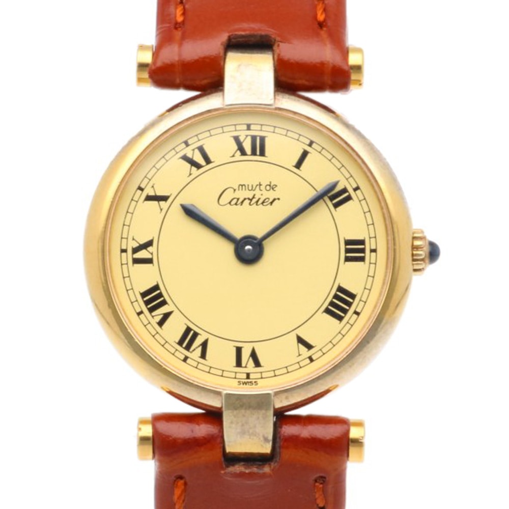カルティエ マストヴァンドーム 腕時計 時計 GP 18 クオーツ レディース 1年保証 CARTIER  中古