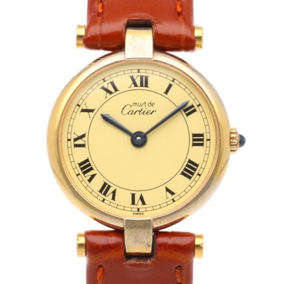 カルティエ マストヴァンドーム 腕時計 時計 GP 18 クオーツ レディース 1年保証 CARTIER 中古