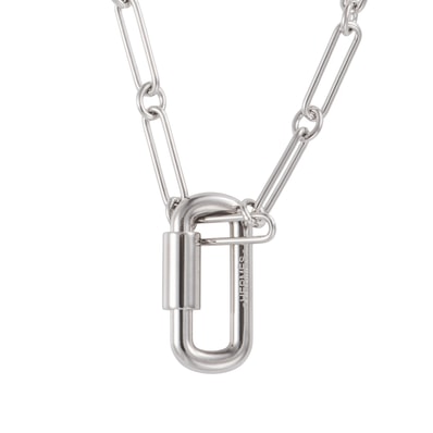 HERMES エルメス キュリオジテ ロング ネックレス ペンダント メタル シルバー【中古】