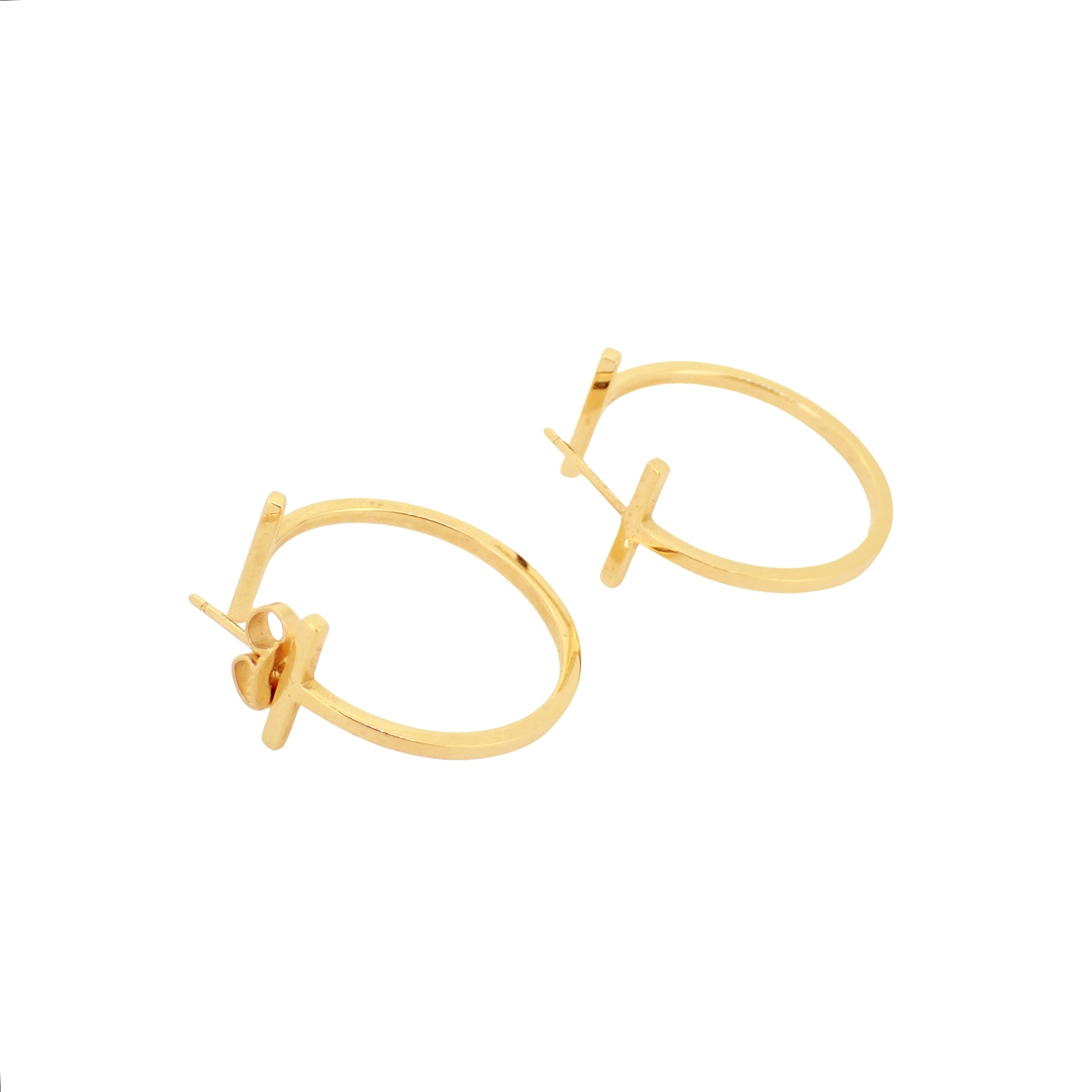 TIFFANY&Co. ティファニー Tワイヤー フープピアス ミディアム K18YG 60011241 ゴールド レディース ピアス
