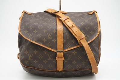LOUIS VUITTON ルイ・ヴィトン モノグラム ソミュール35 M42254 ショルダーバッグ ブラウン コーティングキャンバス レディース