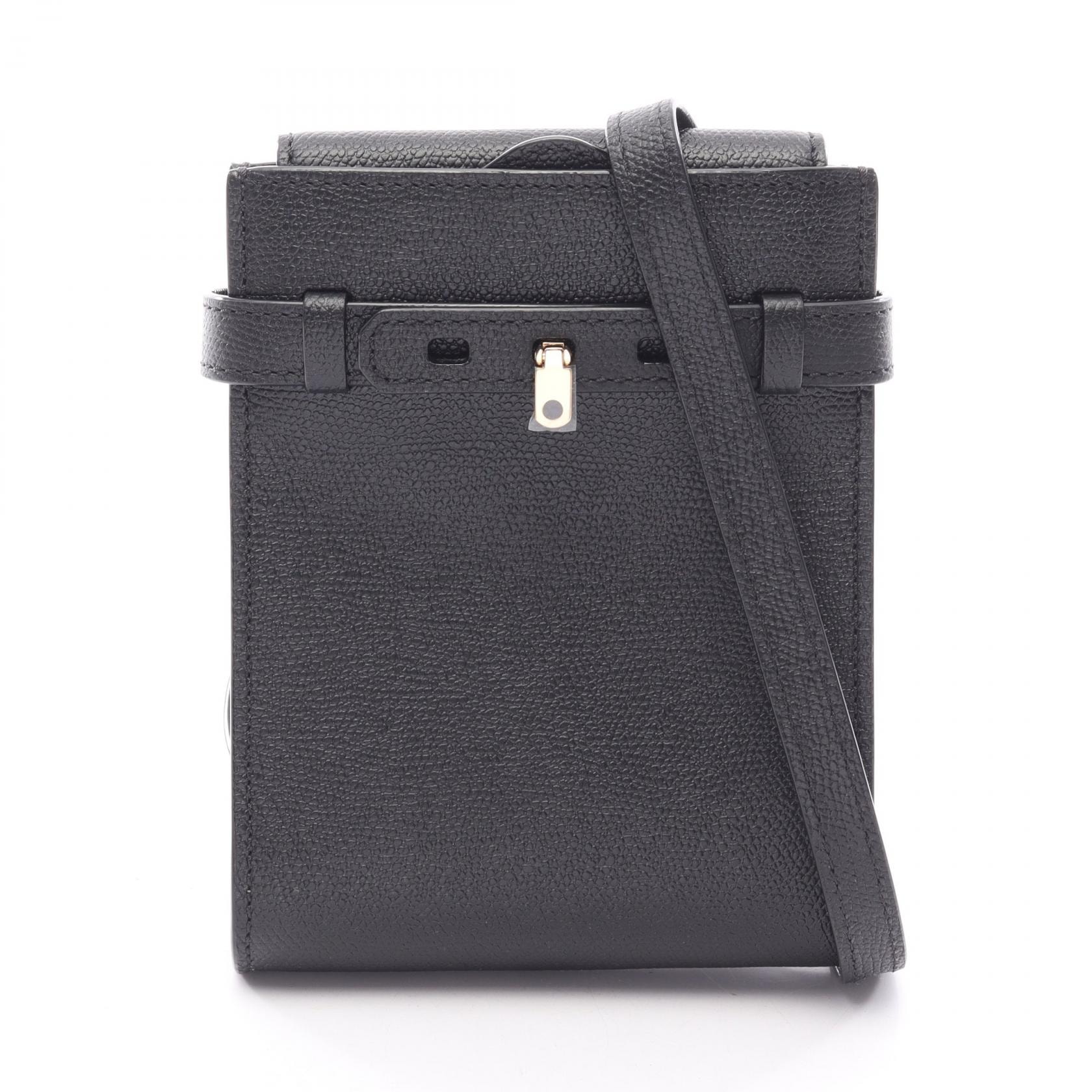 ヴァレクストラ Valextra BRERA TRACOLLINA SLIM ショルダーバッグ バッグ レザー レディース ブラック系 WBBR0061028LOC000NOC 【新品】