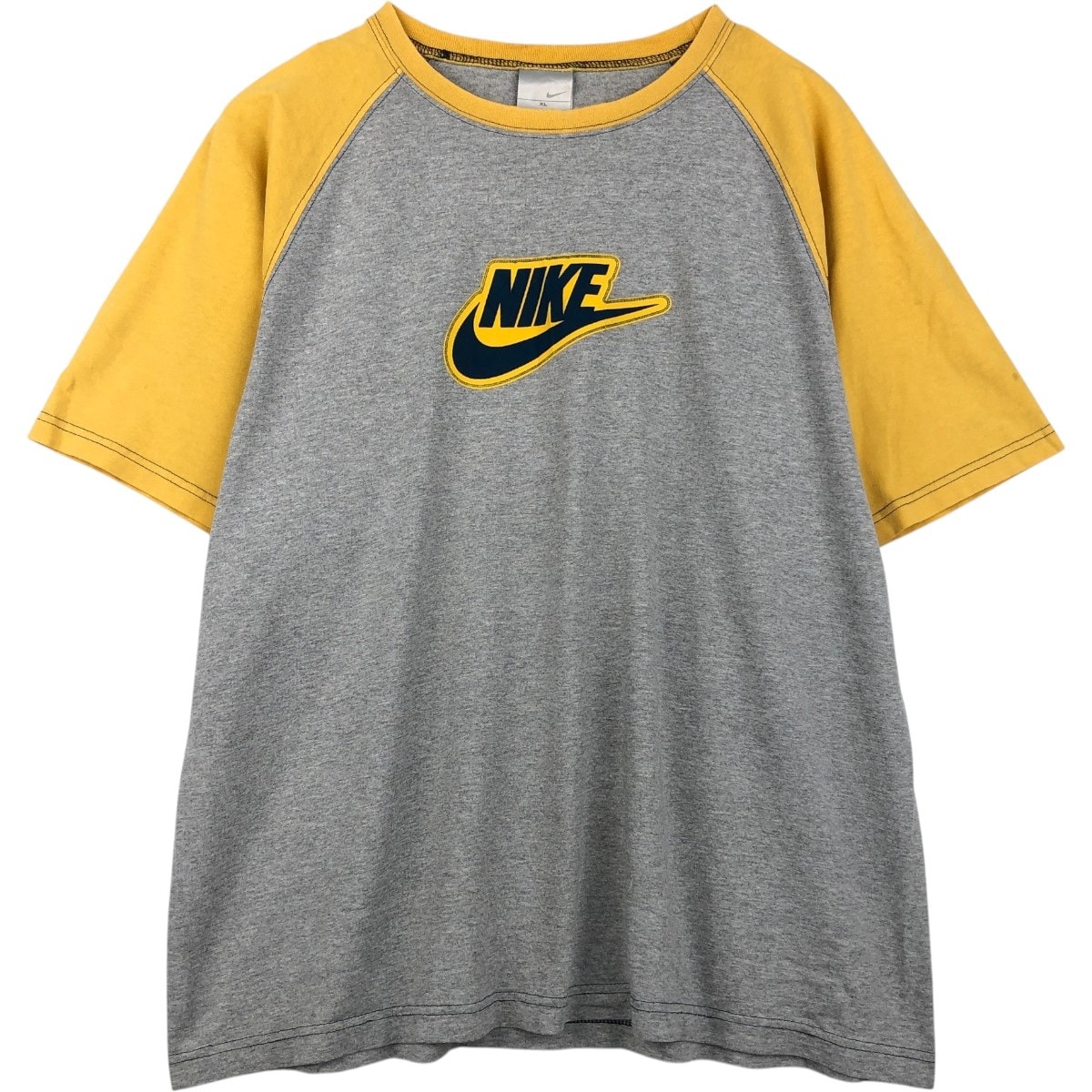 古着 00年代 ナイキ NIKE ツートン ロゴプリントTシャツ カナダ製 メンズXL相当/eaa653901