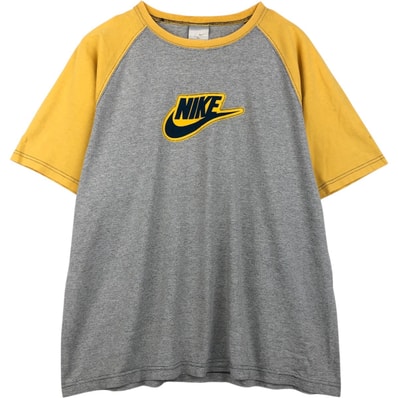 古着 00年代 ナイキ NIKE ツートン ロゴプリントTシャツ カナダ製 メンズXL相当/eaa653901