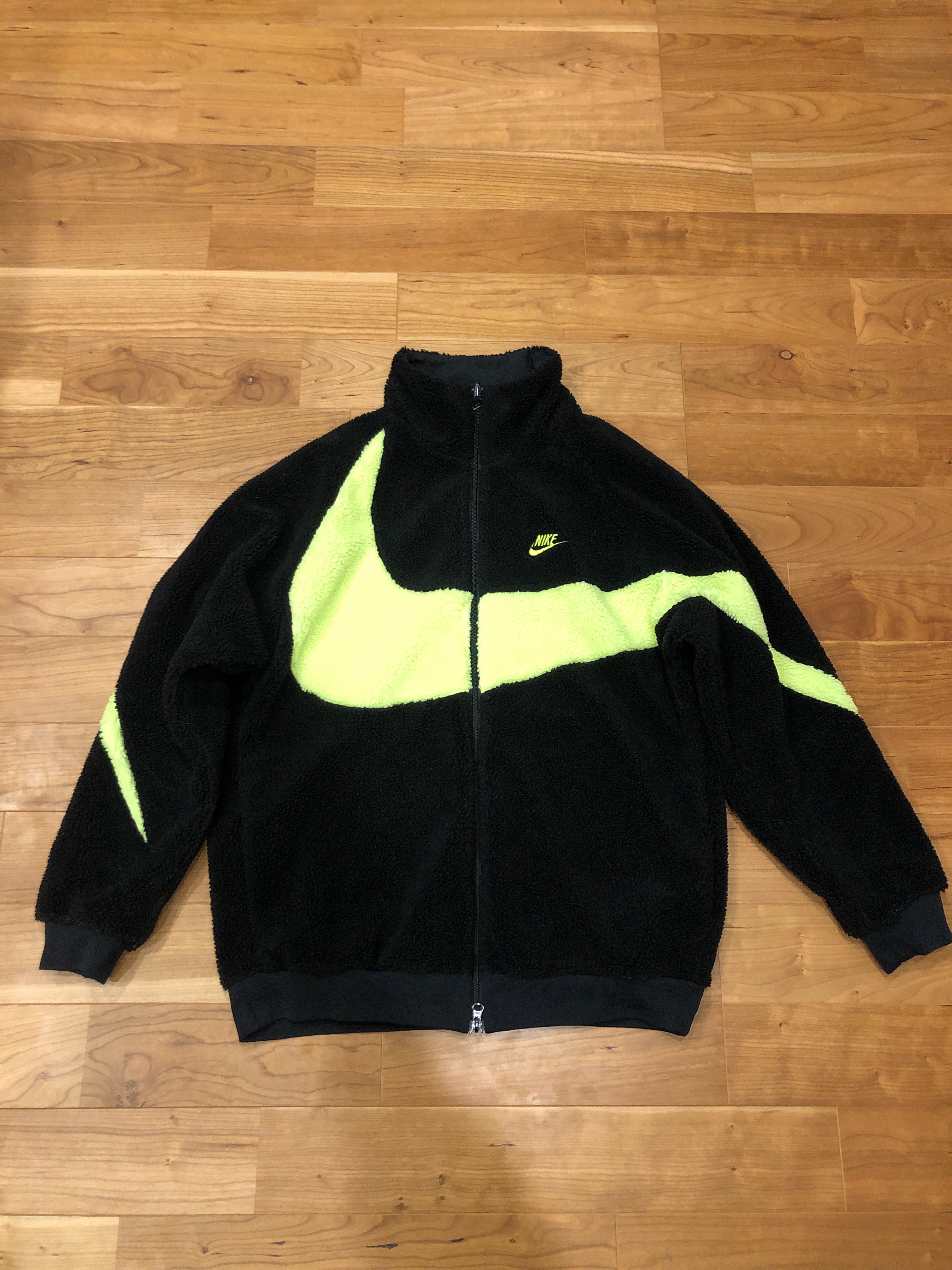Nike Big Swoosh Reversible Boa Jacket"Black Neon"