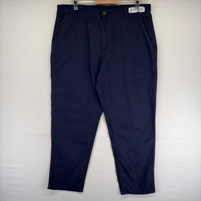 古着 カーハート Carhartt ダック パンツ ワークパンツ ワンポイントロゴ ジップフライ ツールポケット w38 L34 ネイビー系 メンズ