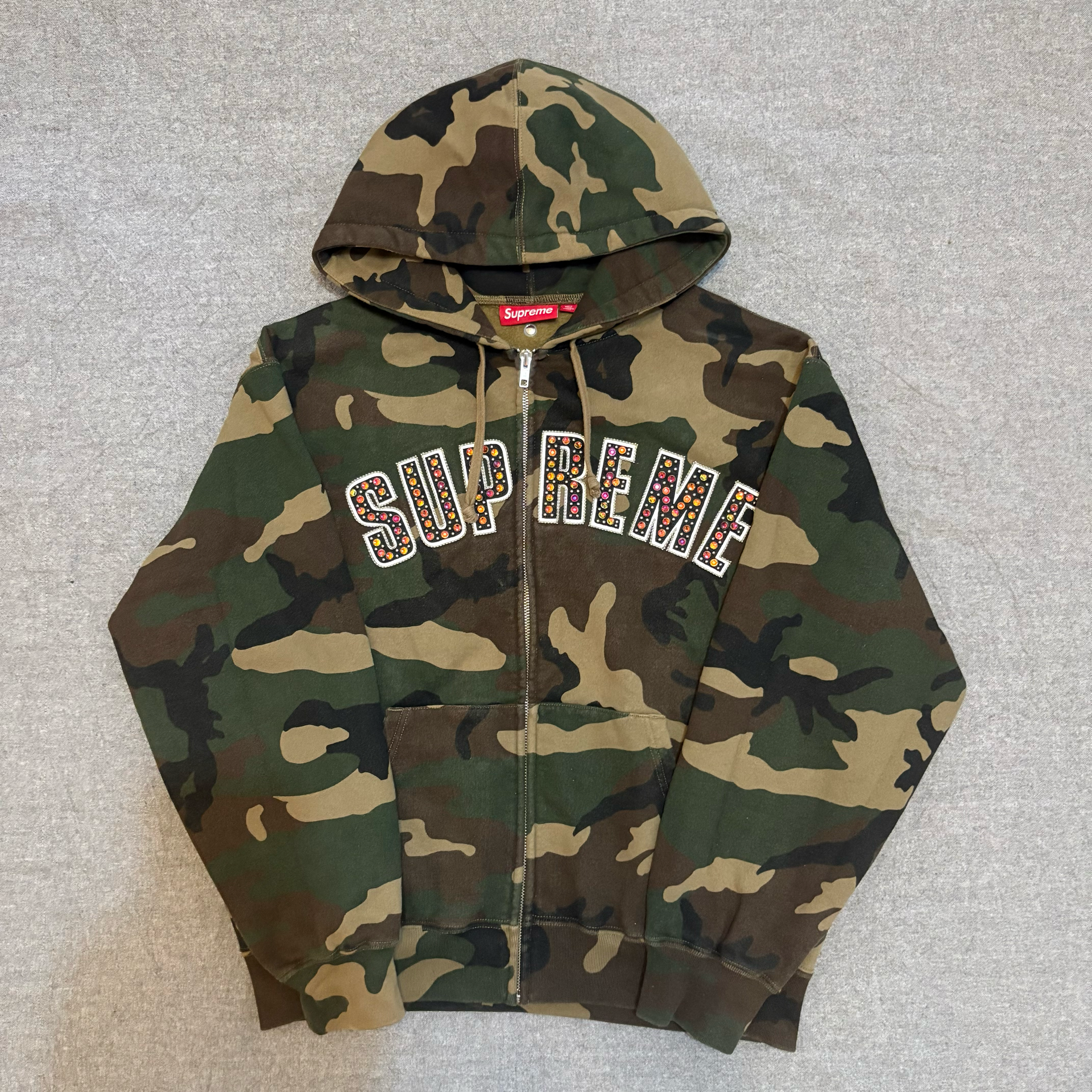 Supreme x B.B. Simon Zip Up Hooded Sweatshirt "Woodland Camo"