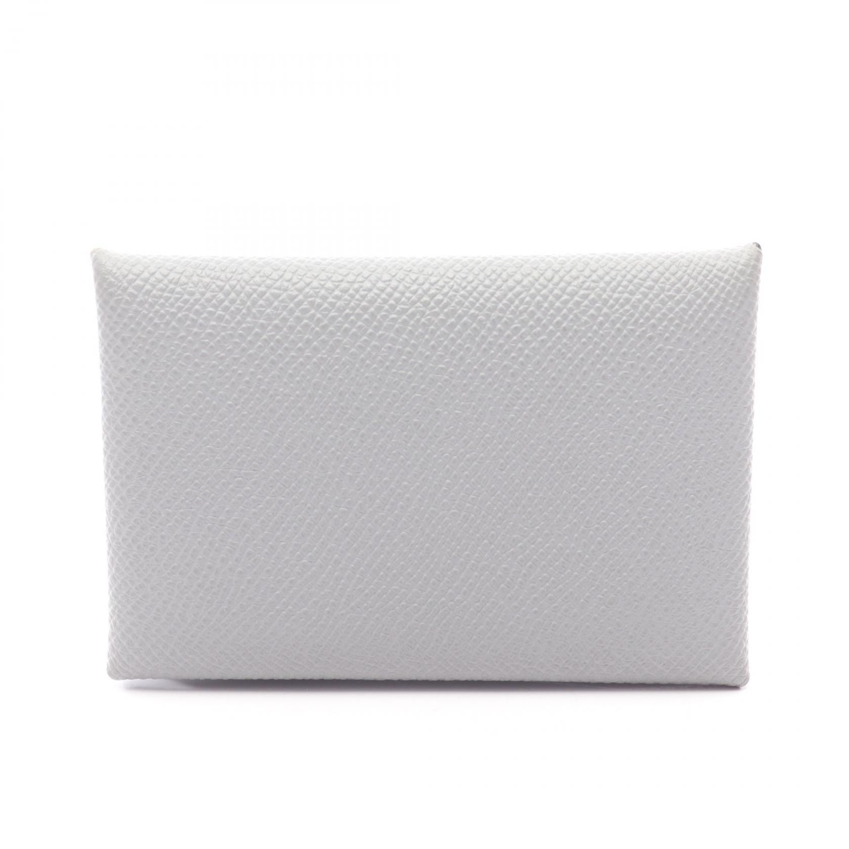 エルメス HERMES カルヴィ ブルーグラシエ コインケース 財布 レザー ヴォーエプソン ブルーグラシエ W刻印(2024年製造) レディース ブルー系 【中古】