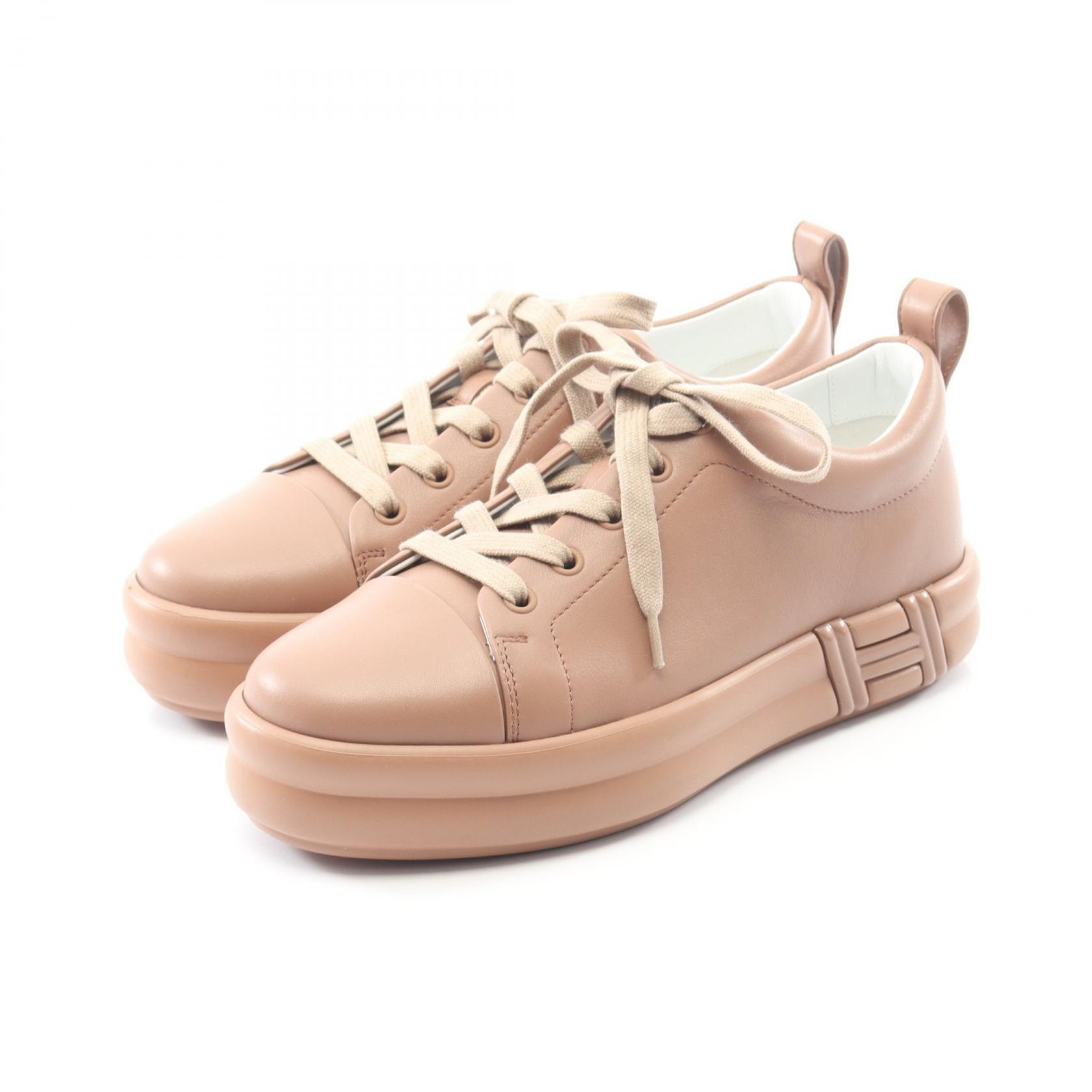 エルメス HERMES ハッピー スニーカー 靴 レザー レディース ブラウン系 【中古】